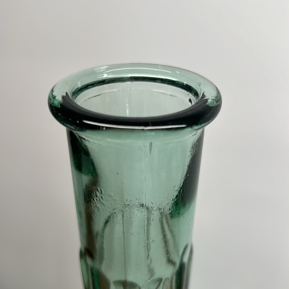 Recycled Green Glass Tall Bud Vase With Pattern - Picture 4 of 10